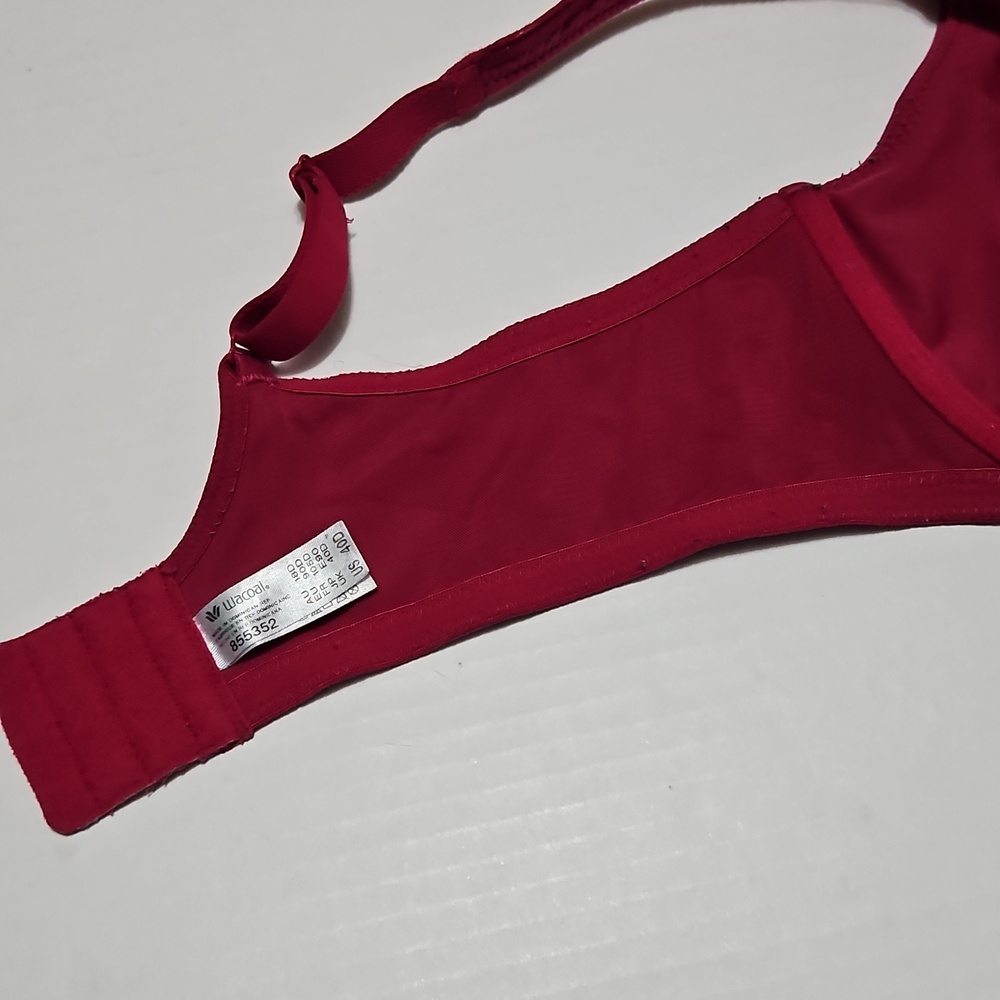 Wacoal Deep Red Underwire Lined Seamless Full-Cup Bra Size 40D - Picture 3 of 8